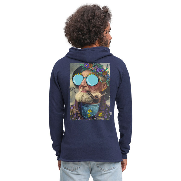 Hippie Hans - Let Unisex Hættetrøje - marineblå meleret