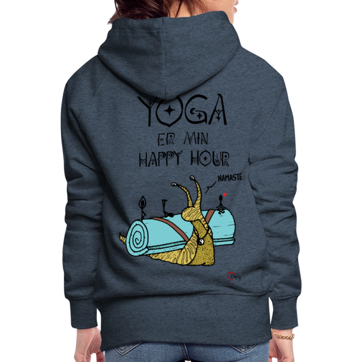 Yoga er min Happy Hour - Dame Hættetrøje - jeansblå