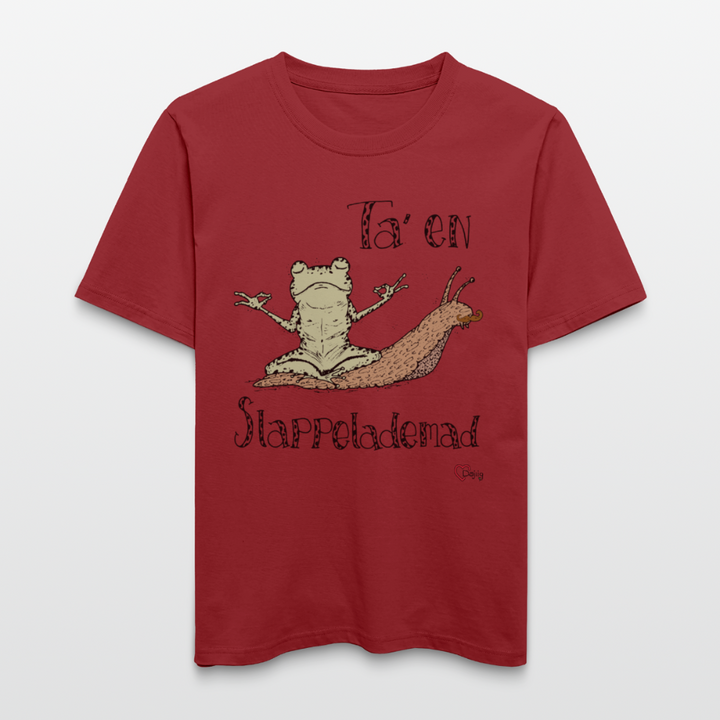 Ta' en Slappelademad Snegl - Unisex T-shirt - jordrød