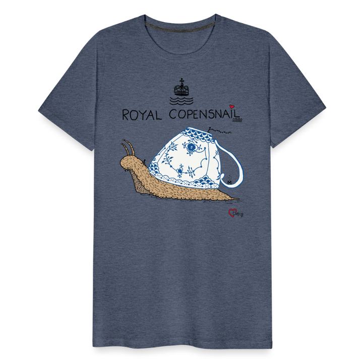 Royal Copensnail - Eksklusiv Herre T-shirt - blåmeleret