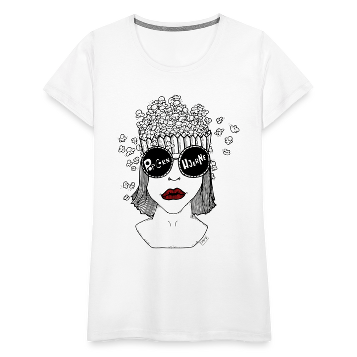 ADHD Popcorn Hjerne Dame T-shirt - hvid