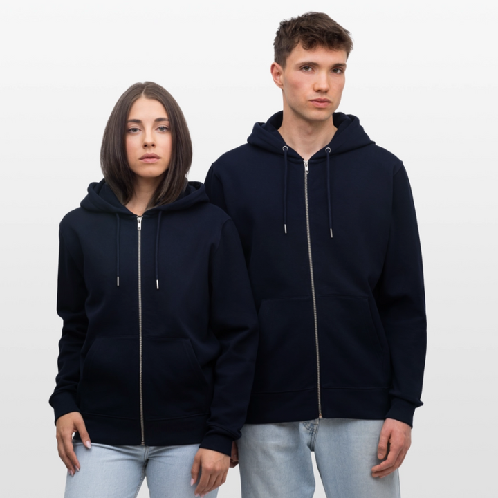 Styrmand Karlsen - Kraftig Unisex Hættetrøje m. lynlås - marineblå