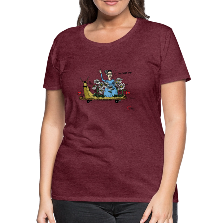 Daisy Me Rollin' Snegl - Eksklusiv Dame T-shirt - bordeaux meleret