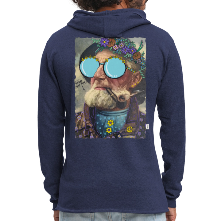 Hippie Hans - Let Unisex Hættetrøje - marineblå meleret