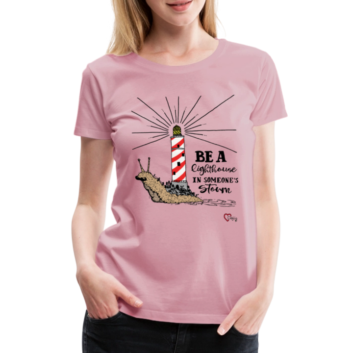 Be a Lighthouse Snegl - Eksklusiv Dame T-shirt - lyserosa