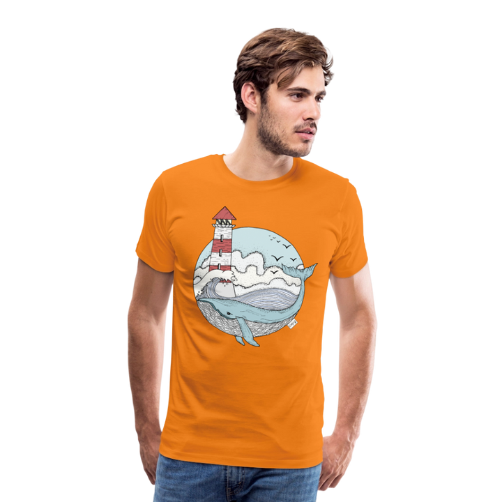 Hvalen & Havet - Eksklusiv Herre T-shirt - orange