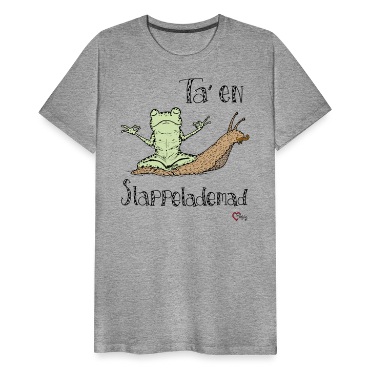 Ta' en Slappelademad Snegl - Eksklusiv Herre T-shirt - grå meleret