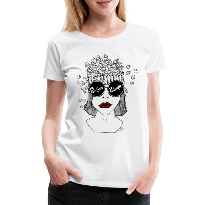 ADHD Popcorn Hjerne Dame T-shirt - hvid