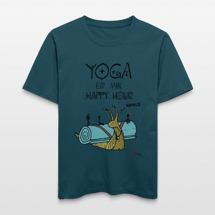 Yoga er min Happy Hour - Unisex T-shirt - mørk petrol