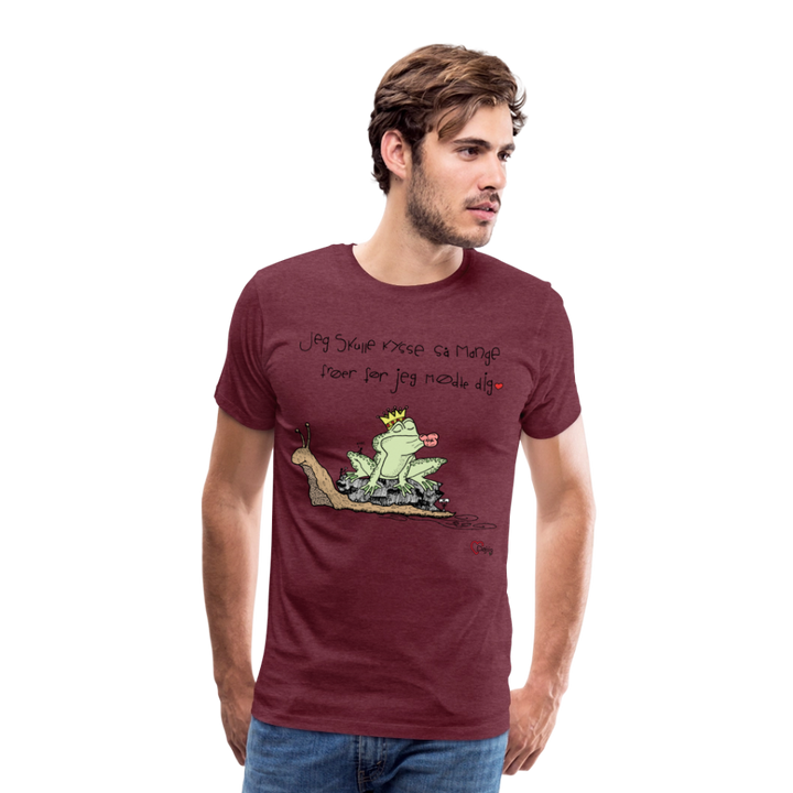 Kysse Frø Snegl - Eksklusiv Herre T-shirt - bordeaux meleret