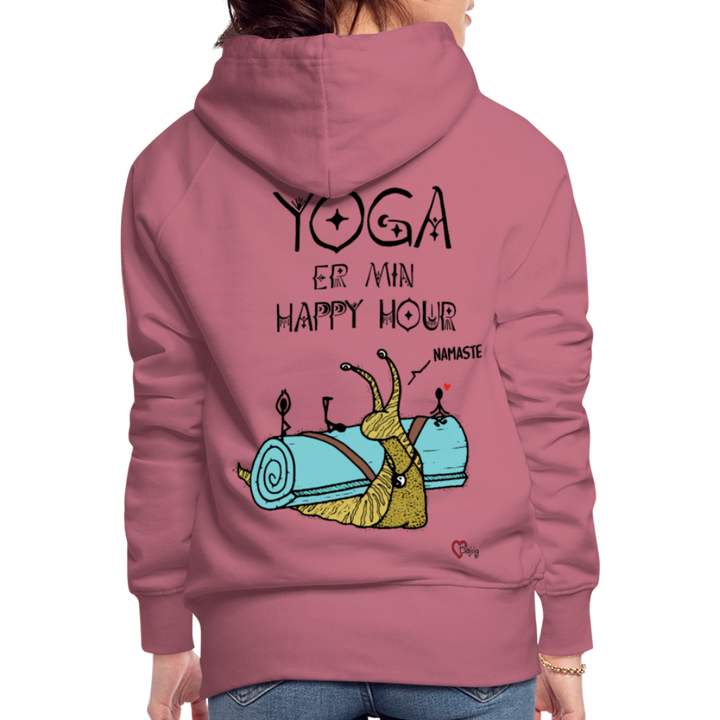 Yoga er min Happy Hour - Dame Hættetrøje - rødviolet