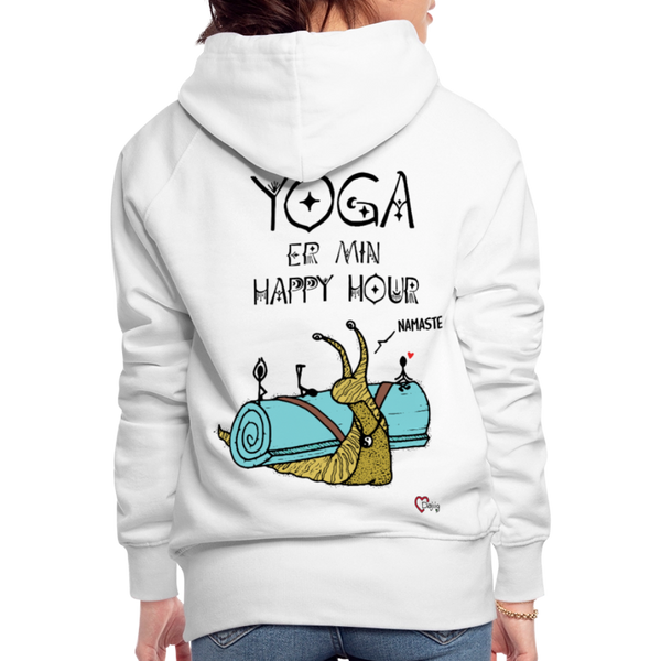 Yoga er min Happy Hour - Dame Hættetrøje - hvid