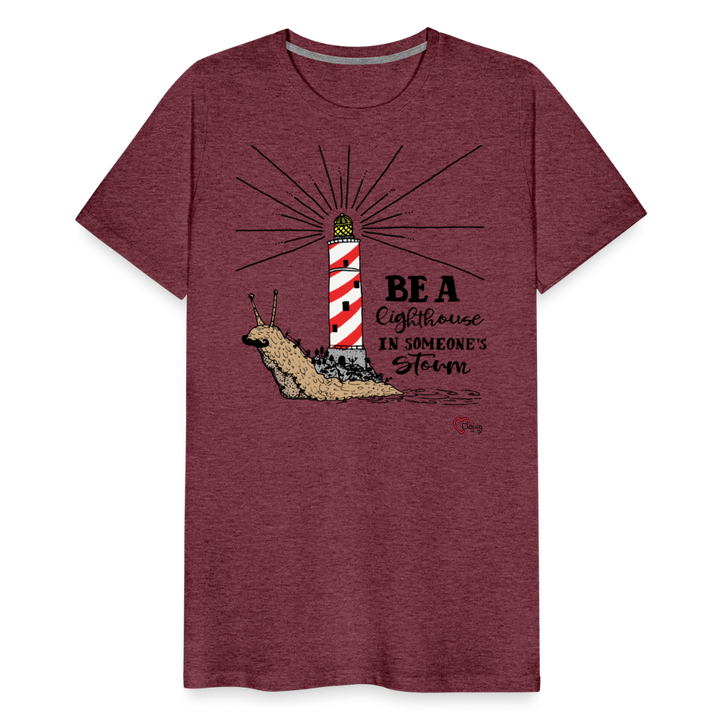 Be a Lighthouse Snegl - Eksklusiv Herre T-shirt - bordeaux meleret