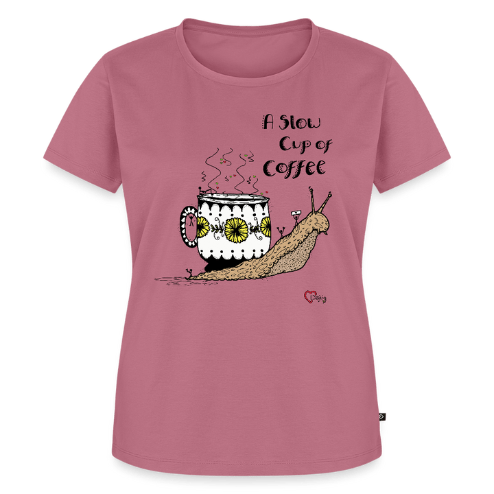 A Slow Cup of Coffee Snegl - Eksklusiv Dame T-shirt - Dame premium T-shirt - mauve - Dajlig