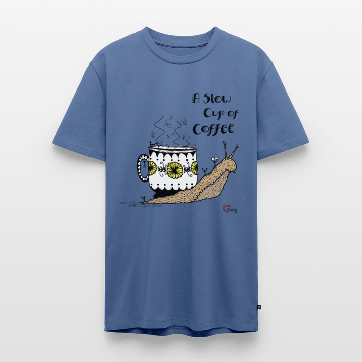 A Slow Cup of Coffee Snegl - Eksklusiv Herre T-shirt - Herre premium T-shirt - dueblå - Dajlig