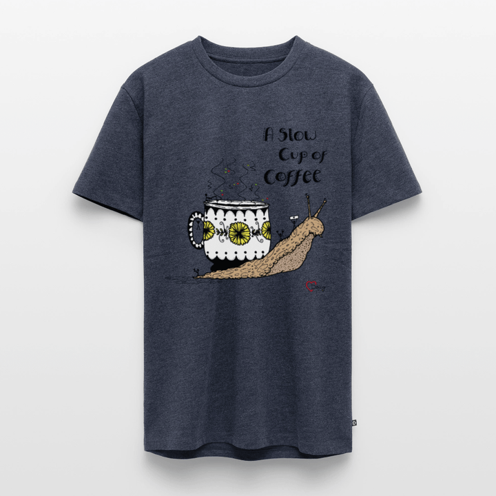 A Slow Cup of Coffee Snegl - Eksklusiv Herre T-shirt - Herre premium T-shirt - jeansblå - Dajlig