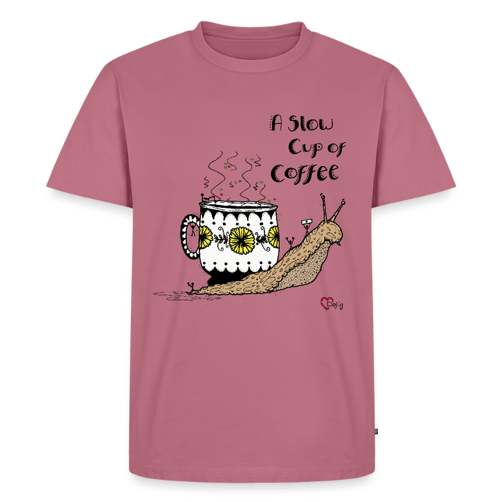 A Slow Cup of Coffee Snegl - Eksklusiv Herre T-shirt - Herre premium T-shirt - mauve - Dajlig