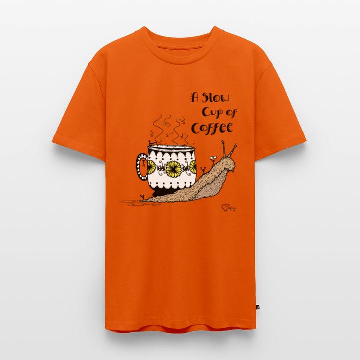 A Slow Cup of Coffee Snegl - Eksklusiv Herre T-shirt - Herre premium T-shirt - orange - Dajlig
