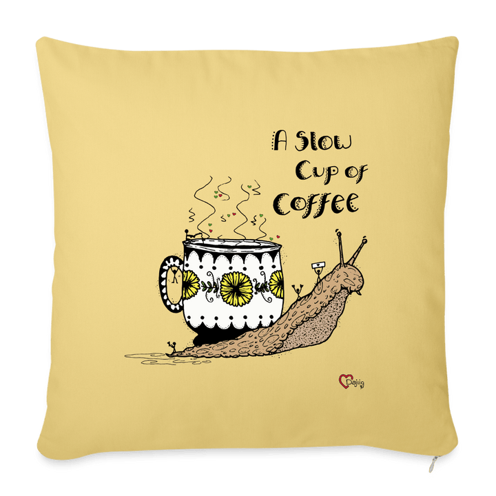 A Slow Cup of Coffee Snegl - Sofapude betræk - Pudebetræk 45 x 45 cm - støvet gul - Dajlig.dk