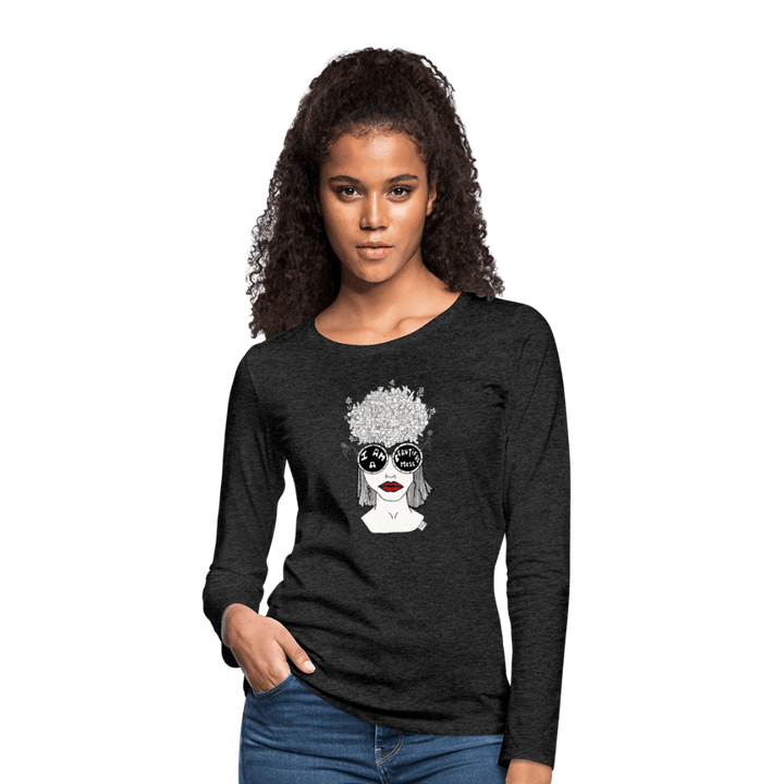 ADHD A Beautiful Mess - Dame langærmet trøje - Dame premium T-shirt med lange ærmer - charcoal - Dajlig