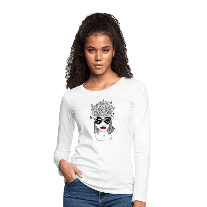 ADHD A Beautiful Mess - Dame langærmet trøje - Dame premium T-shirt med lange ærmer - hvid - Dajlig
