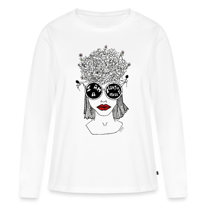 ADHD A Beautiful Mess - Dame langærmet trøje - Dame premium T-shirt med lange ærmer - hvid - Dajlig