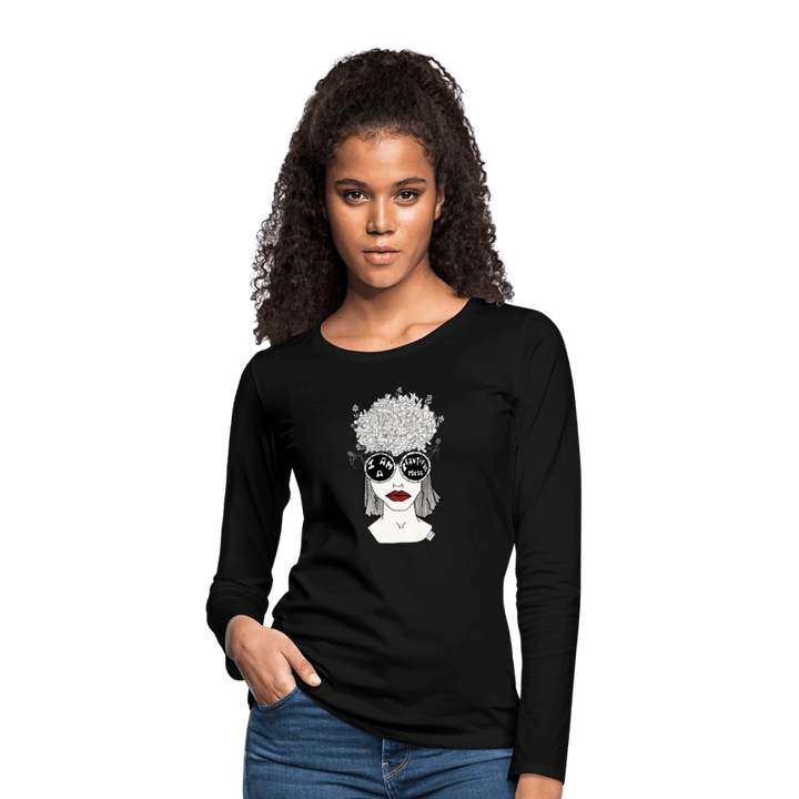 ADHD A Beautiful Mess - Dame langærmet trøje - Dame premium T-shirt med lange ærmer - sort - Dajlig