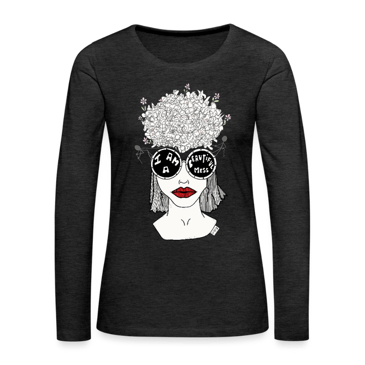 ADHD A Beautiful Mess - Dame langærmet trøje - Dame premium T-shirt med lange ærmer - sort - Dajlig