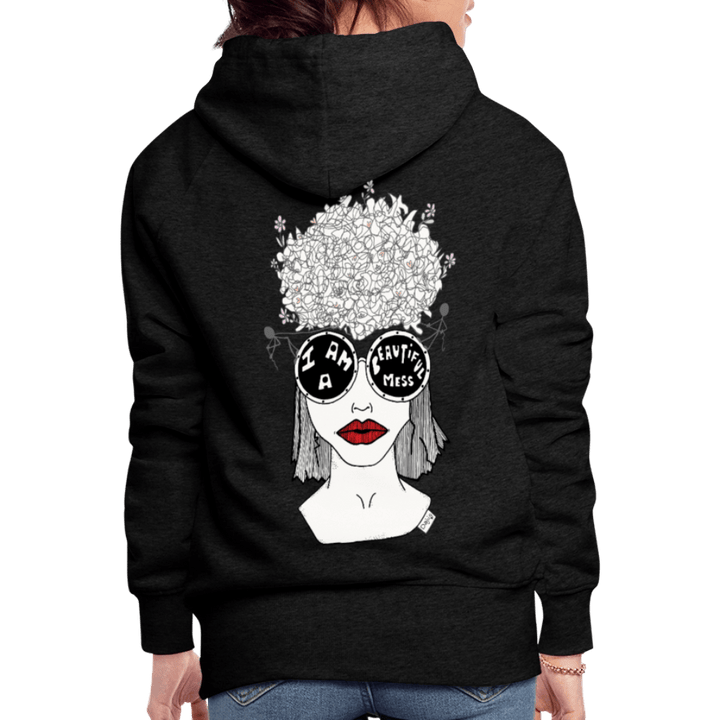 ADHD A Beautiful Mess - Eksklusiv Dame hættetrøje - Dame Premium hættetrøje - charcoal - Dajlig