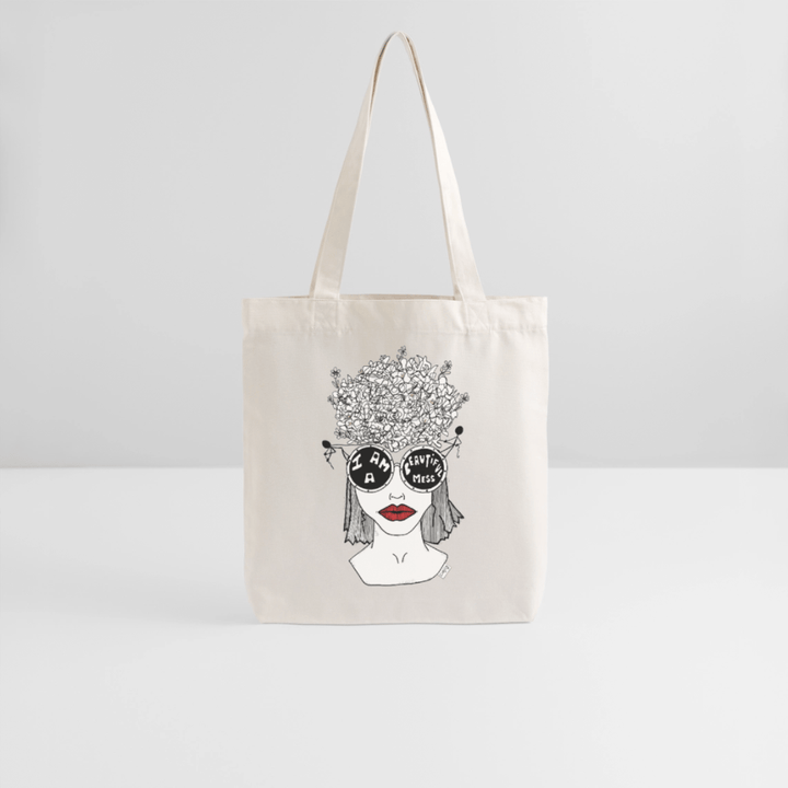 ADHD A Beautiful Mess - Kraftig mulepose i genbrugsstof - Stanley/Stella heavyweight recycled mulepose - naturhvid - Dajlig