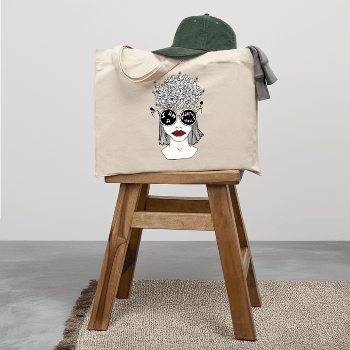 ADHD A Beautiful Mess - Stor kraftig mulepose i genbrugsstof - Stanley/Stella recycled shopping bag - råhvid - Dajlig