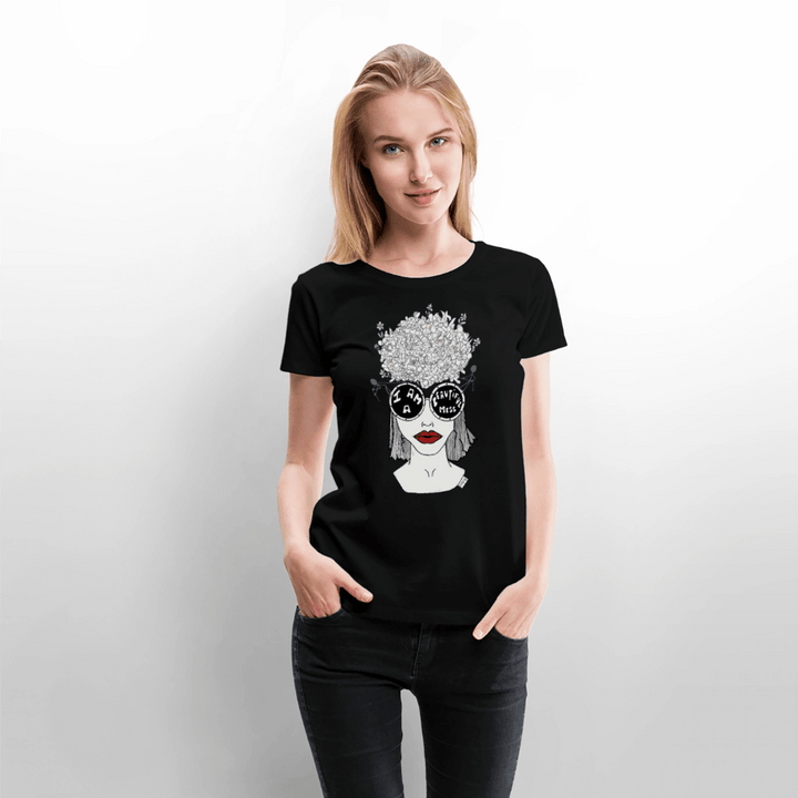 ADHD Beautiful Mess Dame T-shirt - Dame premium T-shirt - antracit meleret - Dajlig