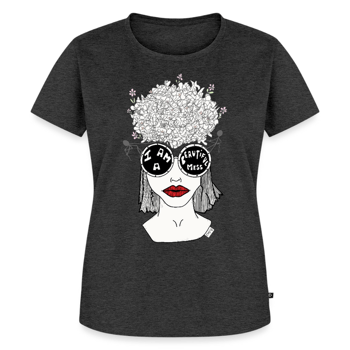 ADHD Beautiful Mess Dame T-shirt - Dame premium T-shirt - antracit meleret - Dajlig