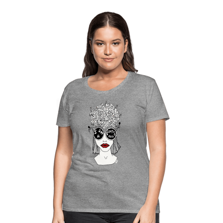 ADHD Beautiful Mess Dame T-shirt - Dame premium T-shirt - grå meleret - Dajlig