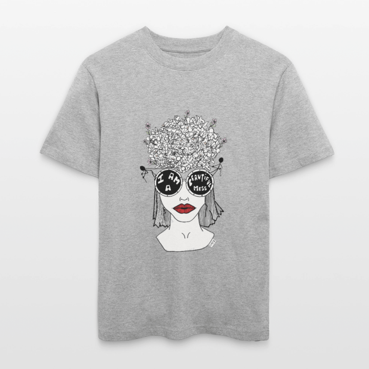 ADHD Beautiful Mess Unisex T-shirt - Stanley/Stella Relaxed Fit økologisk unisex - T-shirt Sparker - grå meleret - Dajlig