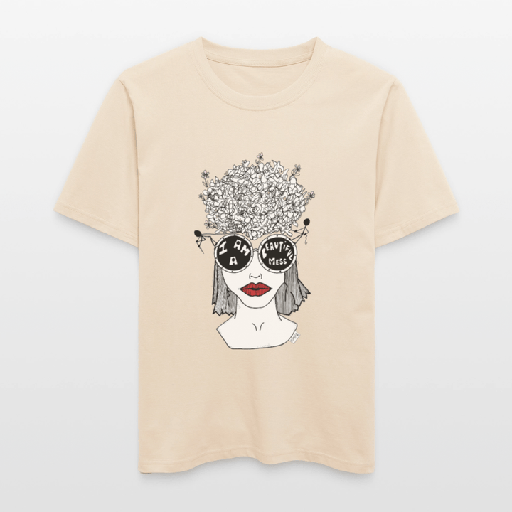 ADHD Beautiful Mess Unisex T-shirt - Stanley/Stella Relaxed Fit økologisk unisex - T-shirt Sparker - hvid grå - Dajlig