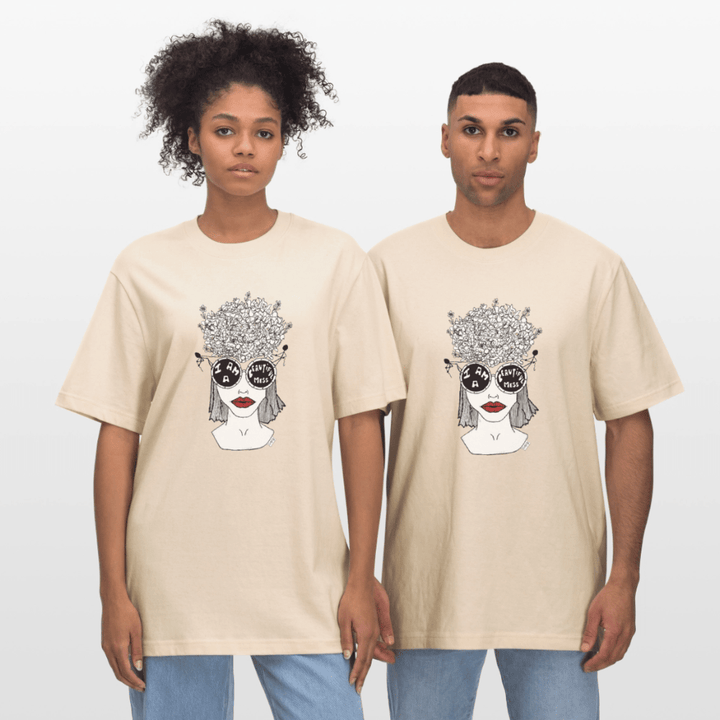 ADHD Beautiful Mess Unisex T-shirt - Stanley/Stella Relaxed Fit økologisk unisex - T-shirt Sparker - hvid grå - Dajlig