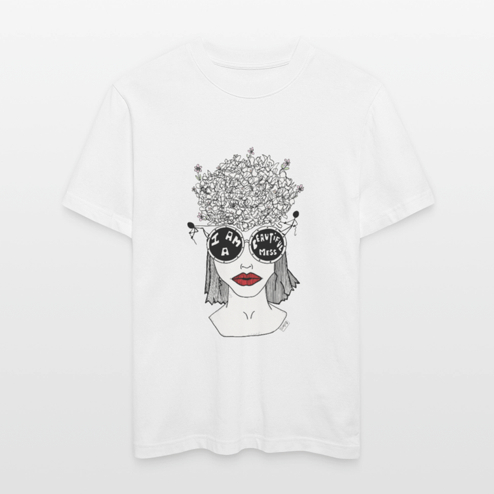 ADHD Beautiful Mess Unisex T-shirt - Stanley/Stella Relaxed Fit økologisk unisex - T-shirt Sparker - hvid - Dajlig