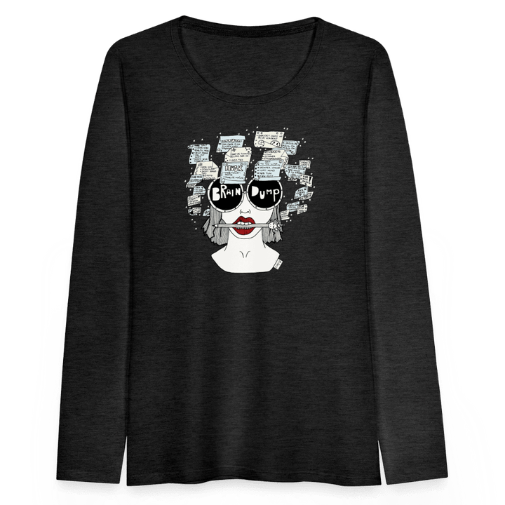 ADHD Brain Dump - Dame langærmet trøje - Dame premium T-shirt med lange ærmer - charcoal - Dajlig
