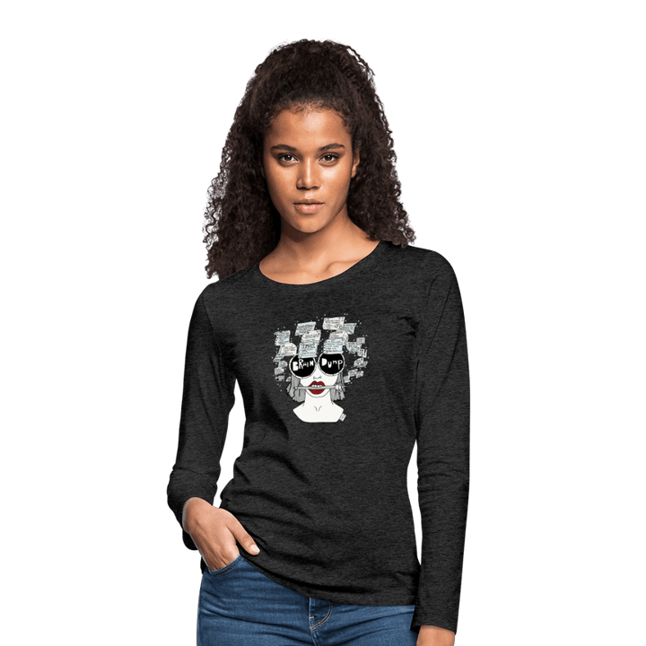 ADHD Brain Dump - Dame langærmet trøje - Dame premium T-shirt med lange ærmer - charcoal - Dajlig