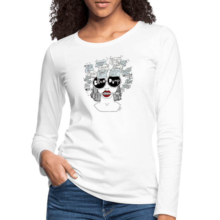 ADHD Brain Dump - Dame langærmet trøje - Dame premium T-shirt med lange ærmer - hvid - Dajlig