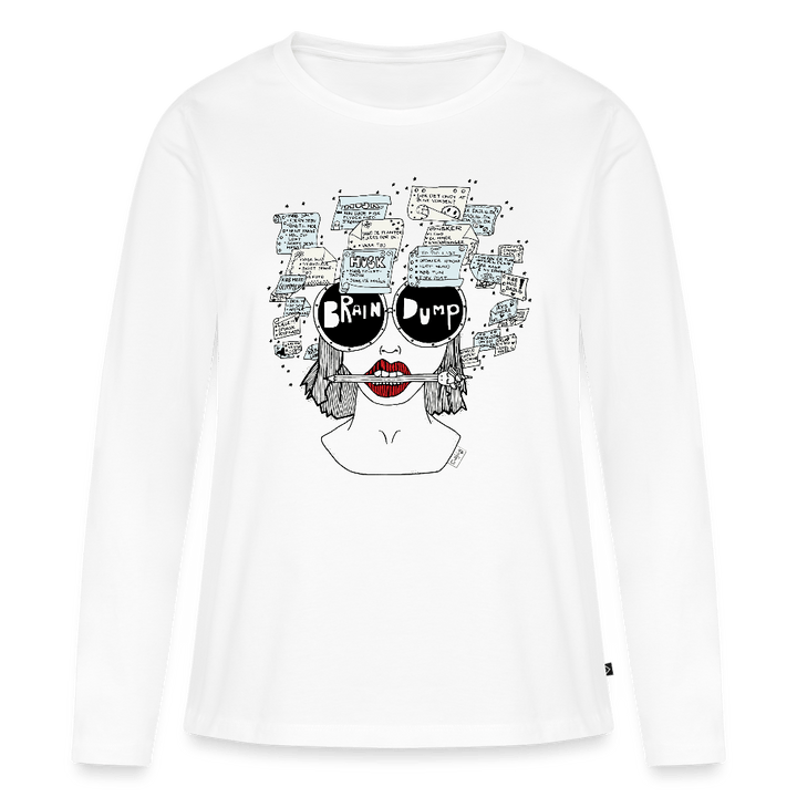 ADHD Brain Dump - Dame langærmet trøje - Dame premium T-shirt med lange ærmer - hvid - Dajlig