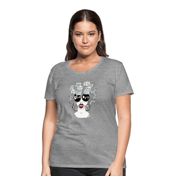 ADHD Brain Dump Dame T-shirt - Dame premium T-shirt - grå meleret - Dajlig