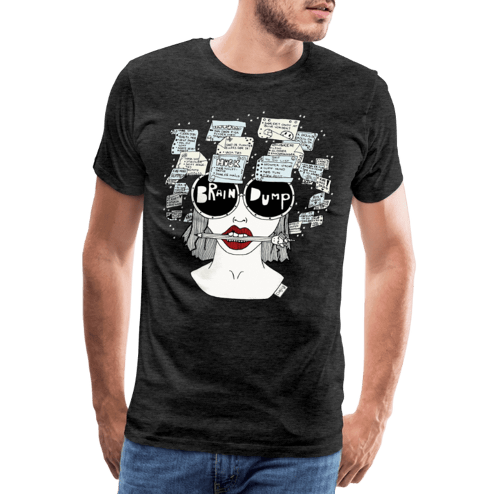 ADHD Brain Dump Herre T-shirt - Herre premium T-shirt - charcoal - Dajlig