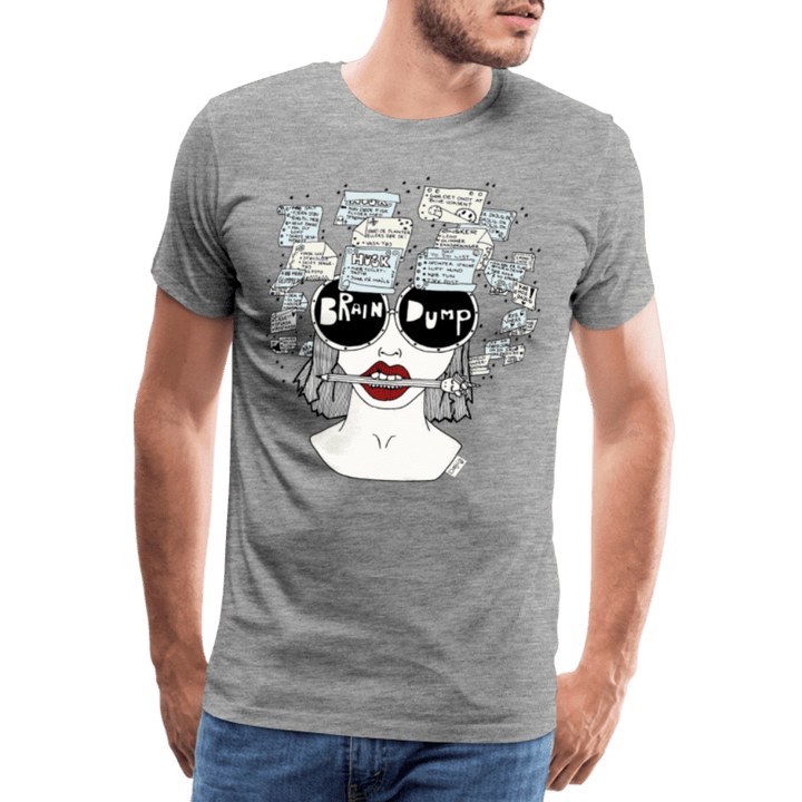 ADHD Brain Dump Herre T-shirt - Herre premium T-shirt - grå meleret - Dajlig