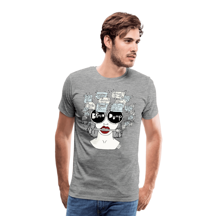 ADHD Brain Dump Herre T-shirt - Herre premium T-shirt - grå meleret - Dajlig
