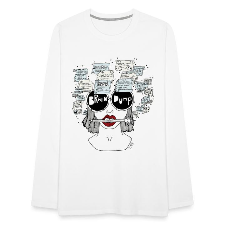ADHD Brain Dump - Herre Trøje - Herre premium T-shirt med lange ærmer - hvid - Dajlig