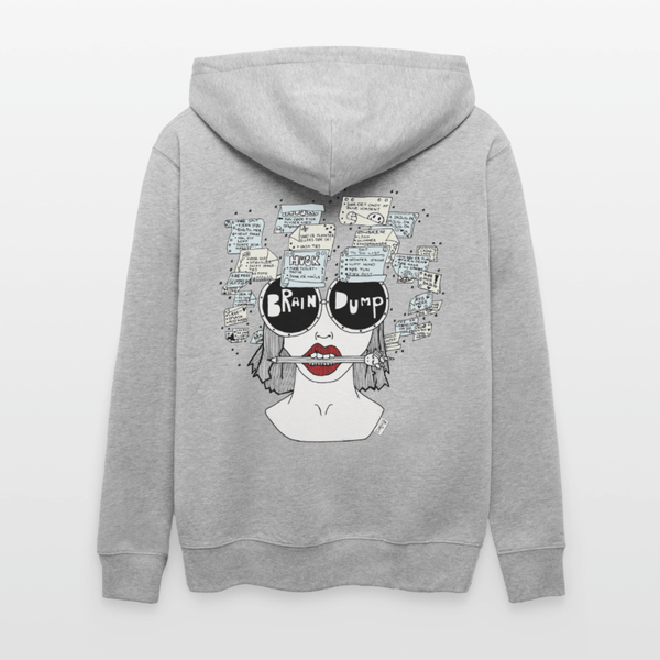 ADHD Brain Dump - Kraftig Unisex hættetrøje m. lynlås - Stanley/Stella økologisk unisex - hættejakke CULTIVATOR - grå meleret - Dajlig