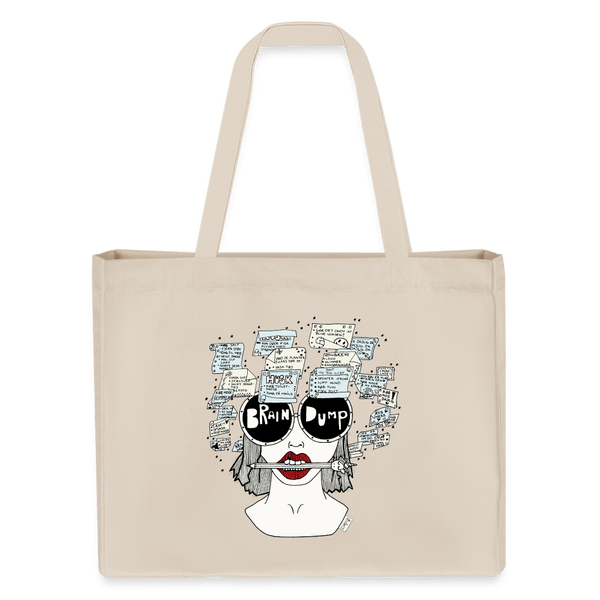 ADHD Brain Dump - Stor kraftig mulepose i genbrugsstof - Stanley/Stella recycled shopping bag - råhvid - Dajlig