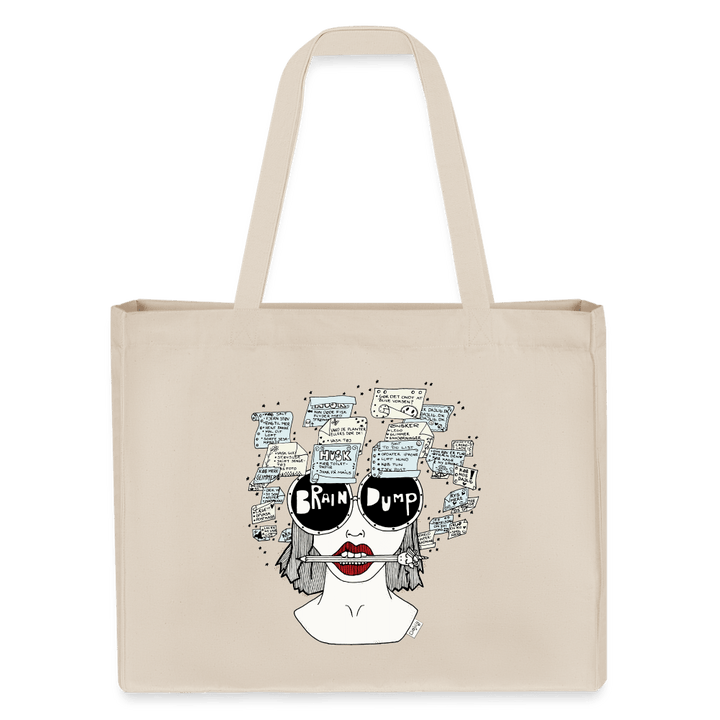 ADHD Brain Dump - Stor kraftig mulepose i genbrugsstof - Stanley/Stella recycled shopping bag - råhvid - Dajlig